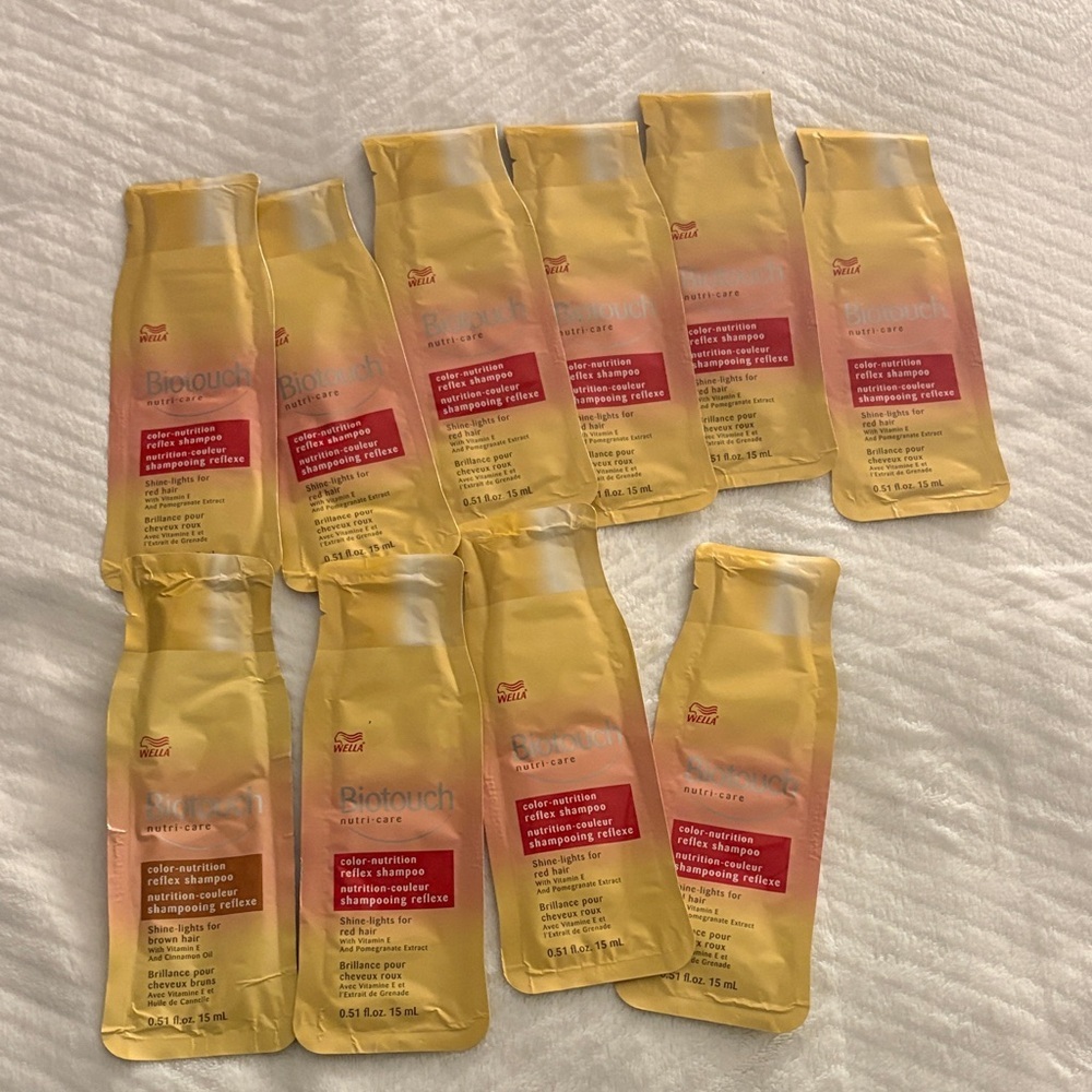 Wella Yellow Sachet Haircare Samples with Pink Labels
